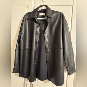 Babaton Pelli Leather Shirt Jacket